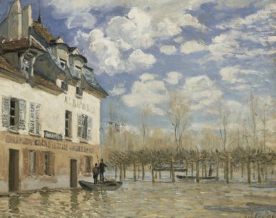 Boot in der Flut bei Port Marly von Alfred Sisley